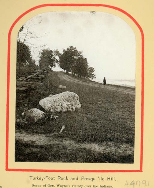 Turkey Foot Rock on the Maumee bank below Presqu'ile Hill